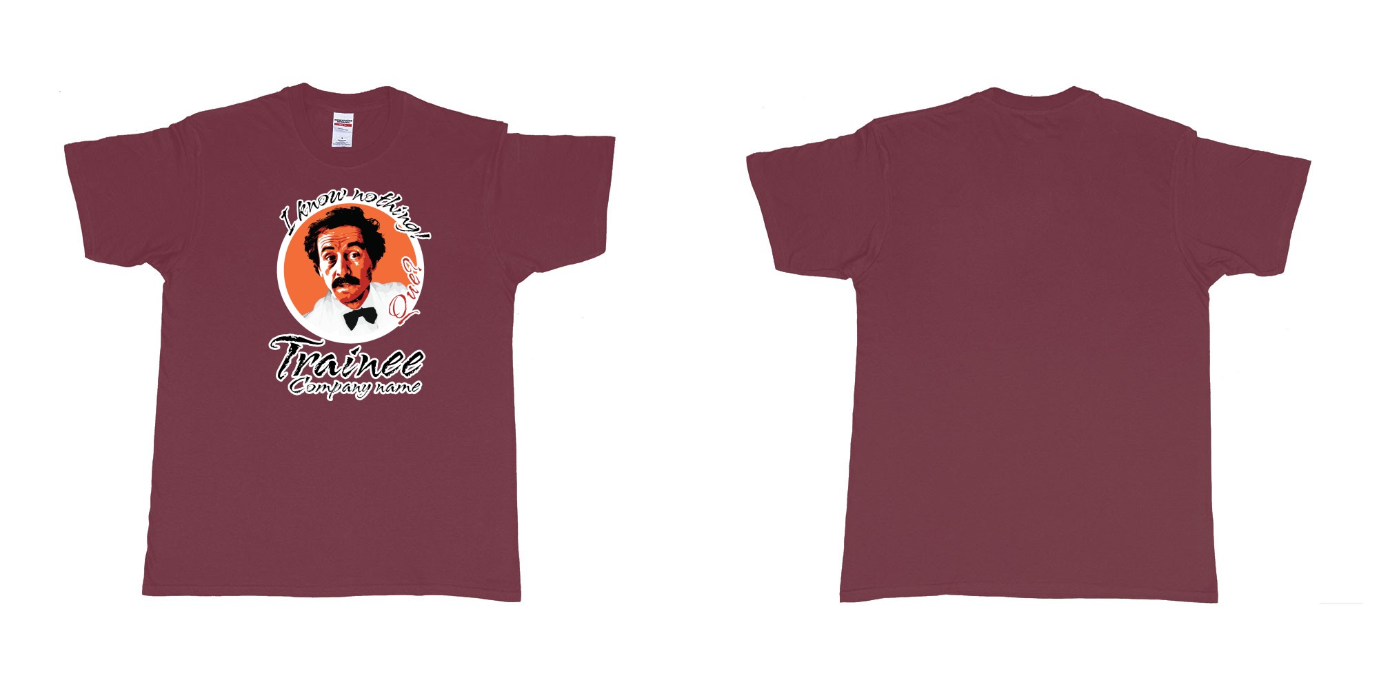 Custom tshirt design  in fabric color marron choice your own text made in Bali by The Pirate Way