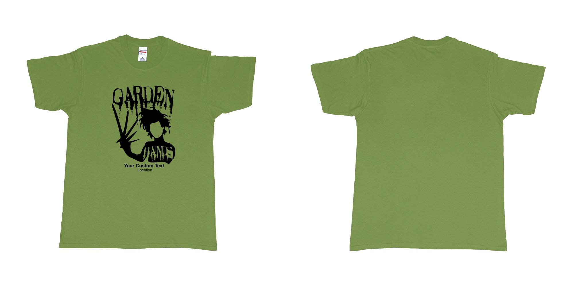 Custom tshirt design  in fabric color military-green choice your own text made in Bali by The Pirate Way