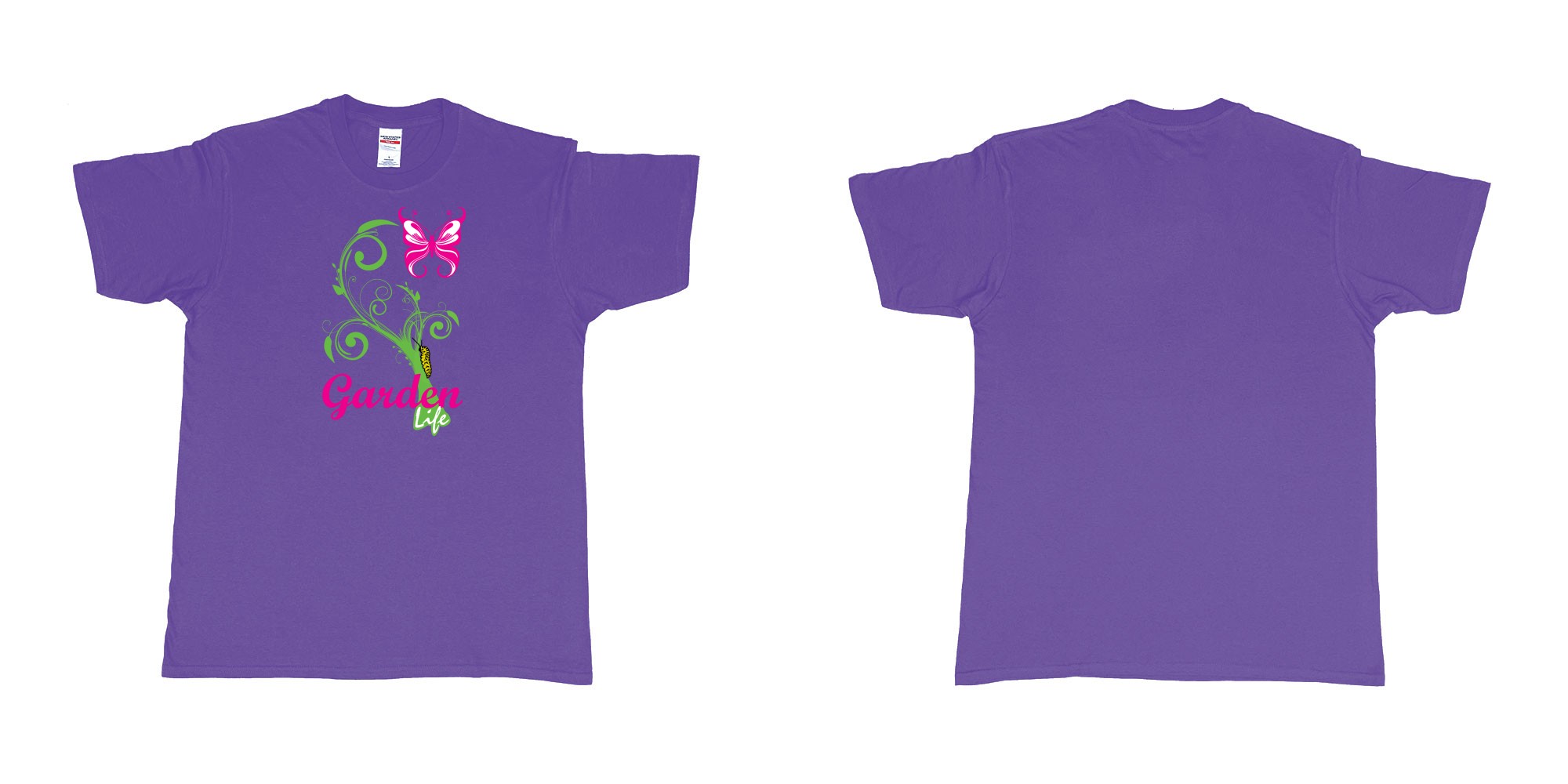 Custom tshirt design  in fabric color purple choice your own text made in Bali by The Pirate Way