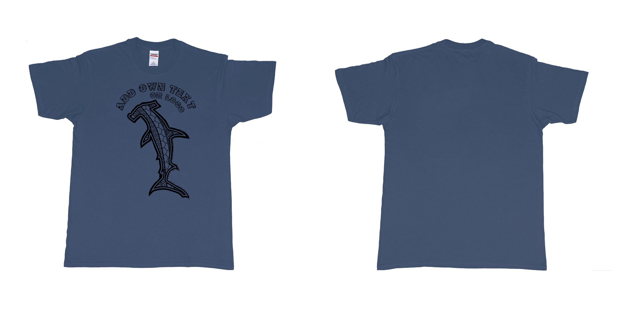 Custom tshirt design  in fabric color navy choice your own text made in Bali by The Pirate Way