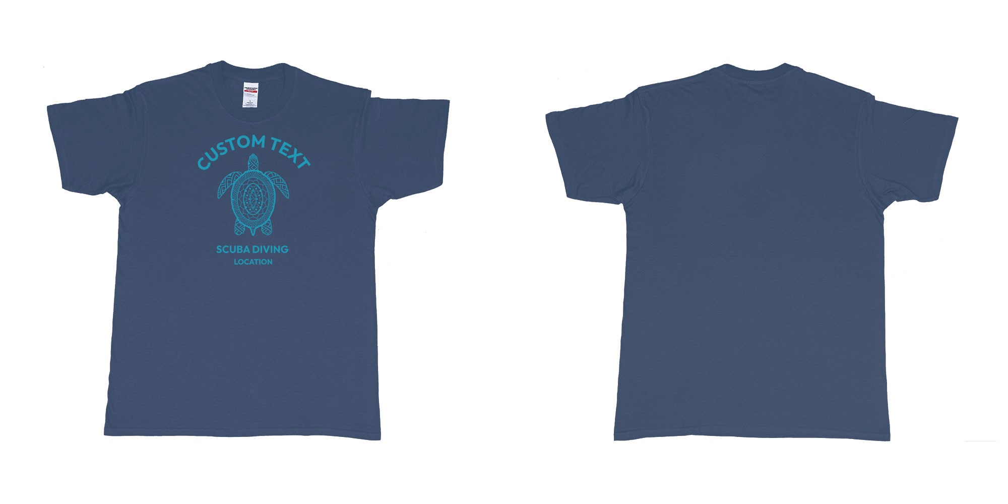 Custom tshirt design  in fabric color navy choice your own text made in Bali by The Pirate Way