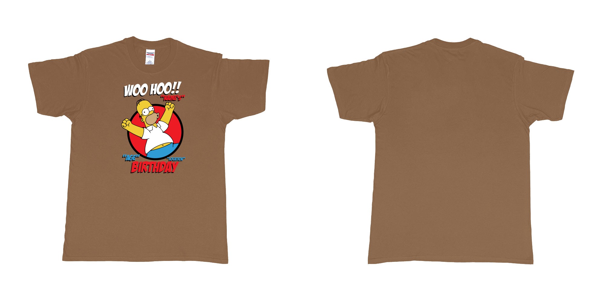 Custom tshirt design  in fabric color chestnut choice your own text made in Bali by The Pirate Way