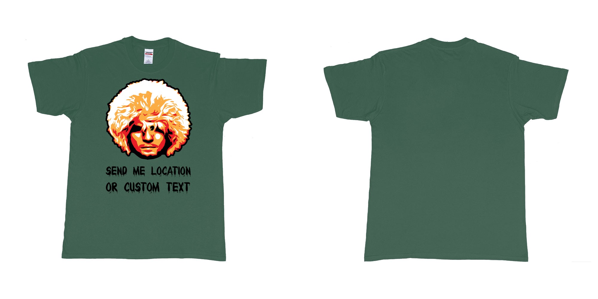 Custom tshirt design  in fabric color forest-green choice your own text made in Bali by The Pirate Way