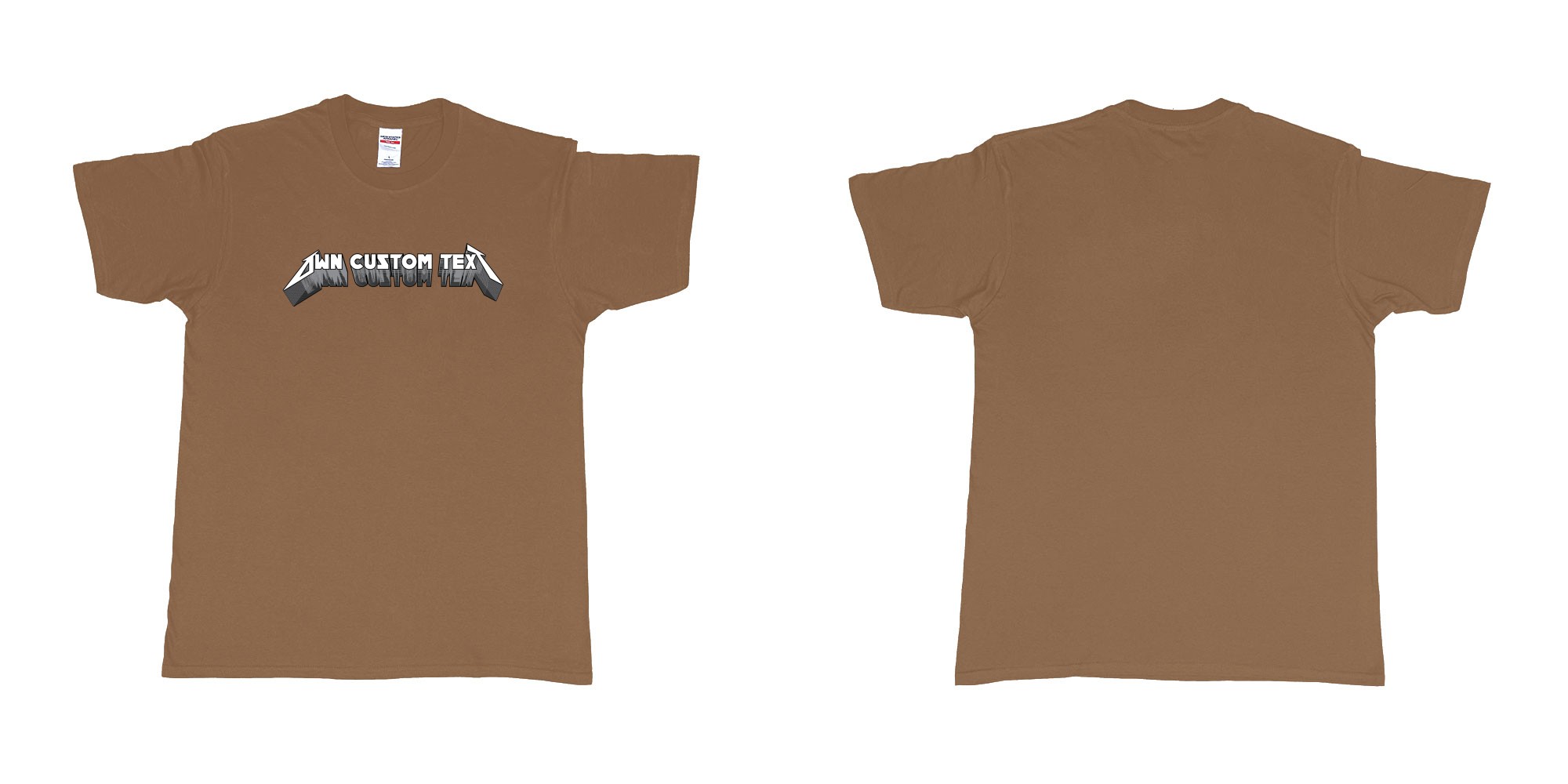 Custom tshirt design  in fabric color chestnut choice your own text made in Bali by The Pirate Way