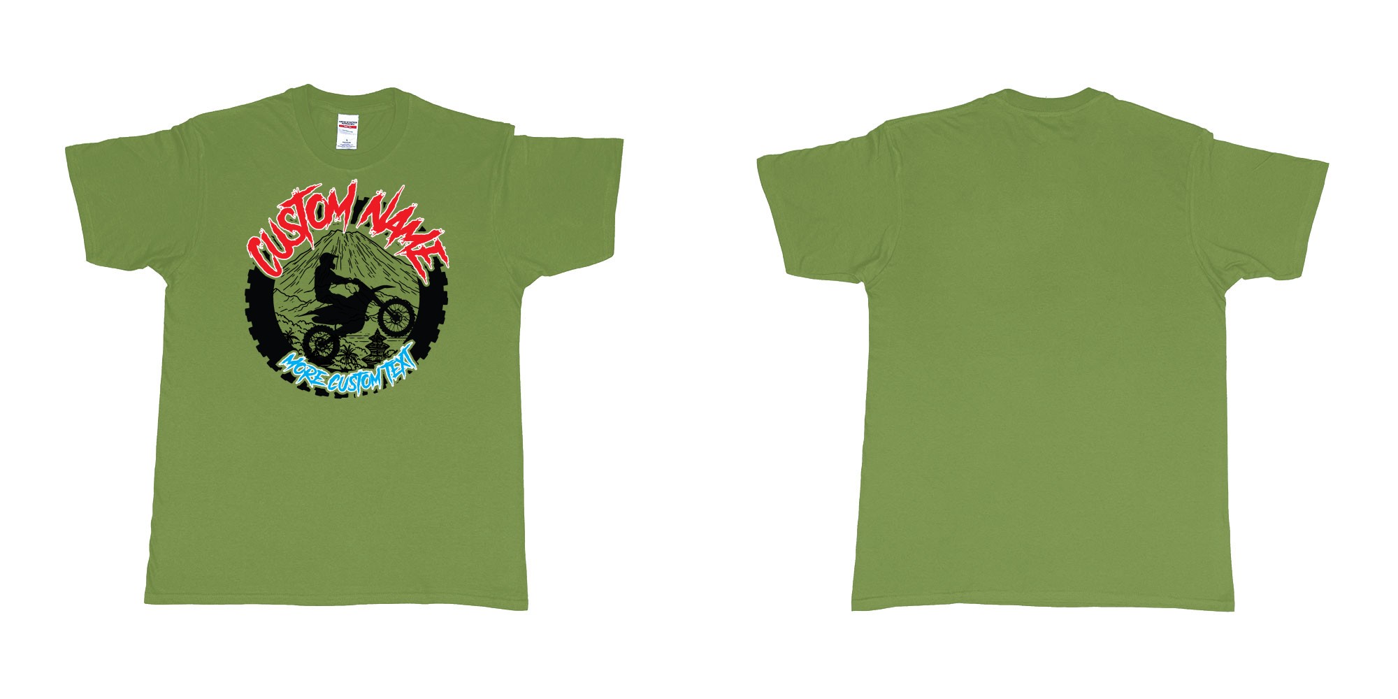 Custom tshirt design  in fabric color military-green choice your own text made in Bali by The Pirate Way