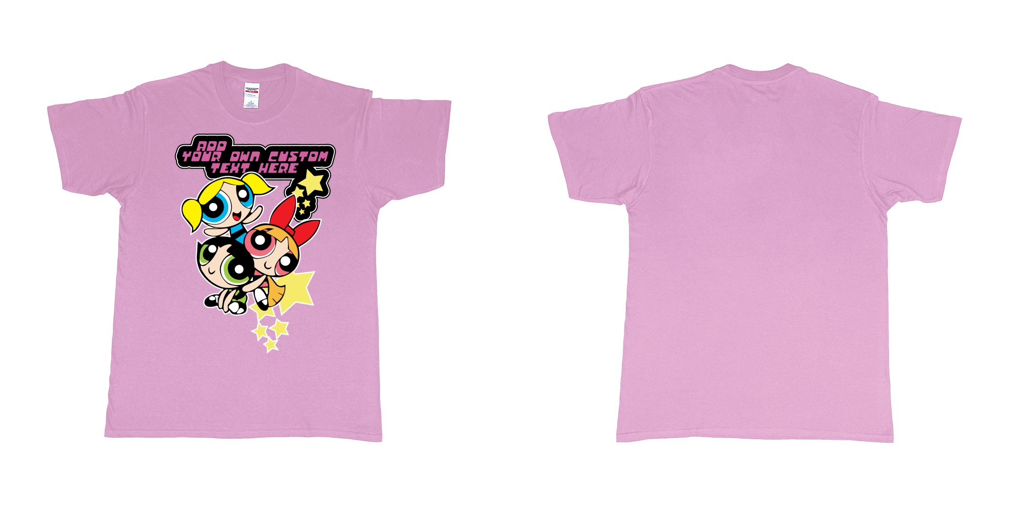 Custom tshirt design  in fabric color light-pink choice your own text made in Bali by The Pirate Way