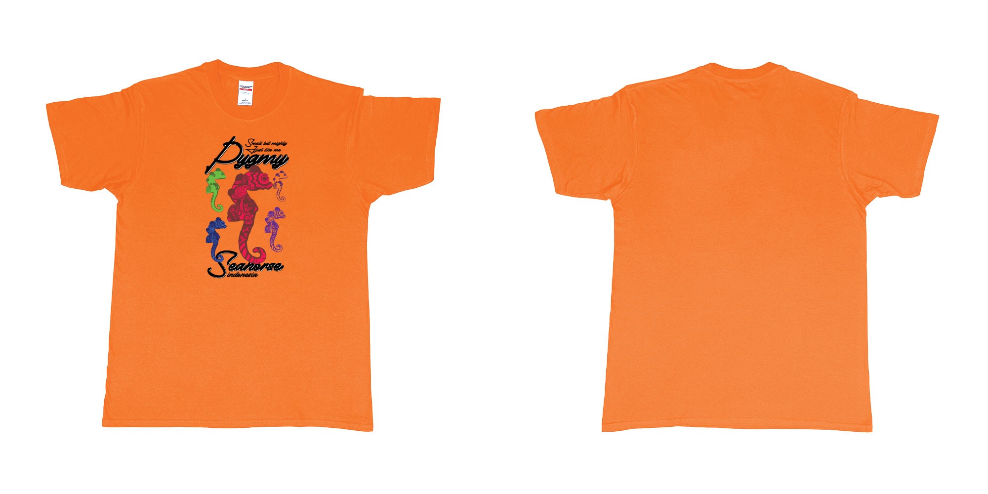 Custom tshirt design  in fabric color orange choice your own text made in Bali by The Pirate Way