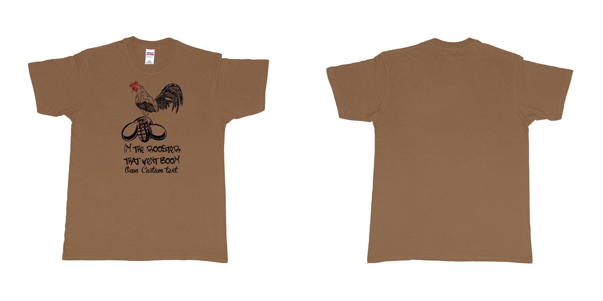 Custom tshirt design  in fabric color chestnut choice your own text made in Bali by The Pirate Way