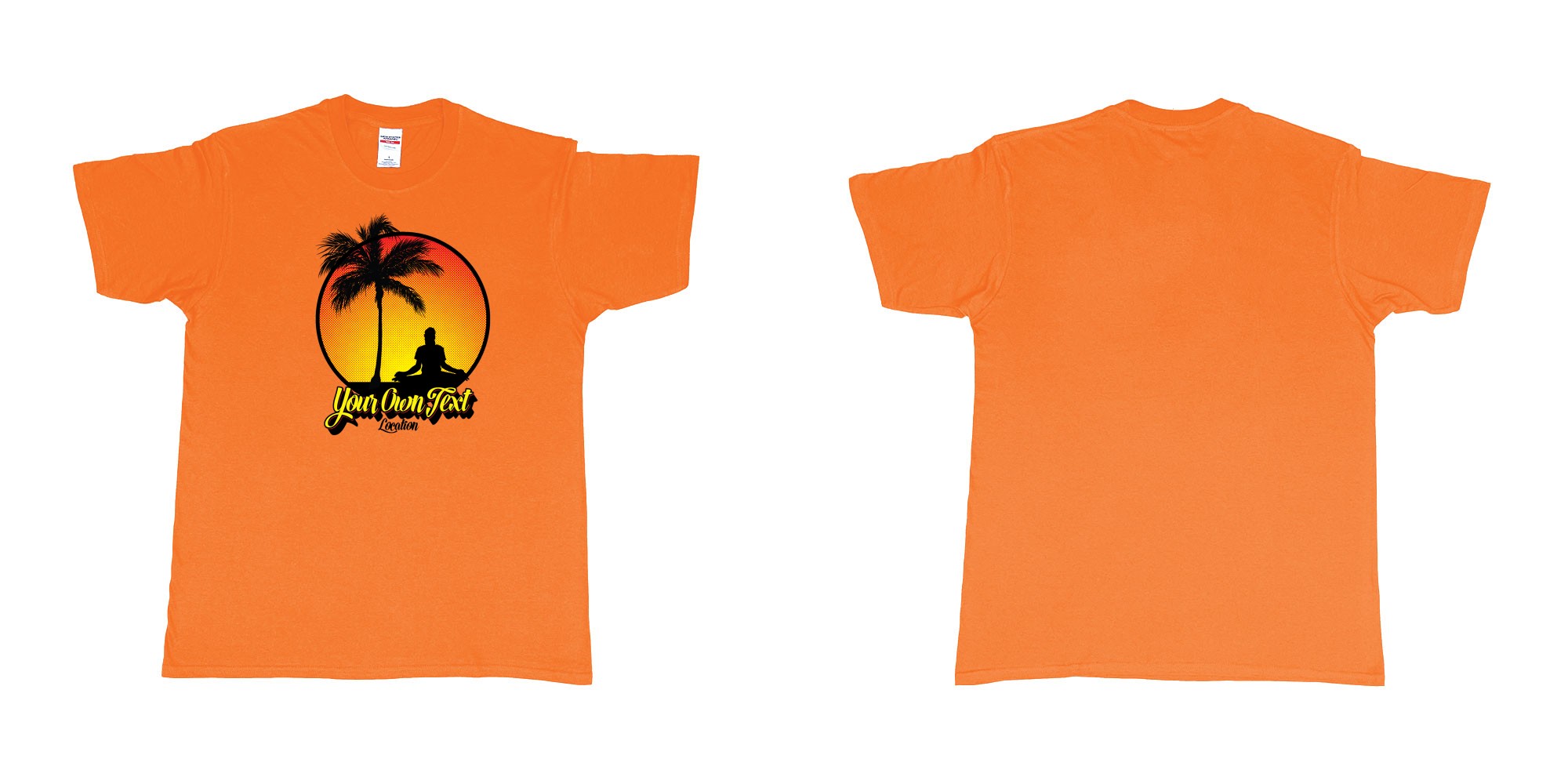 Custom tshirt design  in fabric color orange choice your own text made in Bali by The Pirate Way