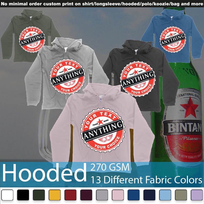 Bintang Beer Add Own Text On Any Garment On Demand Printing Bali Hooded Samples On Demand Printing Bali