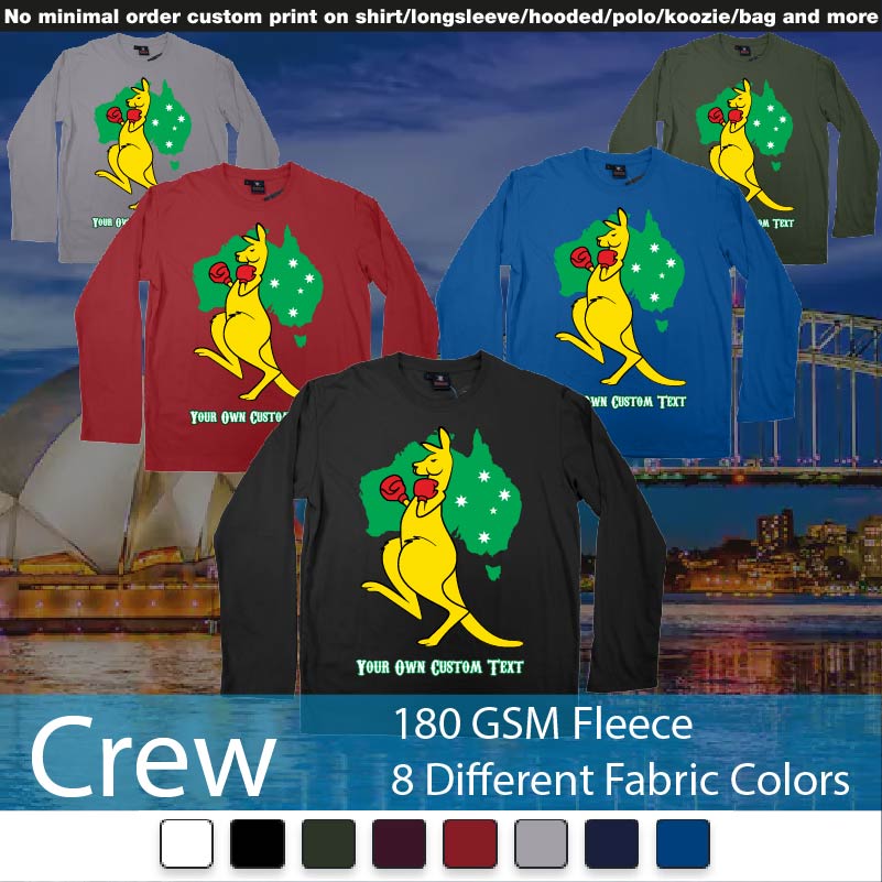 Boxing Kangaroo Crewneck Long Sleeved Sweatshirt Sweatshirt On Demand Printing Bali