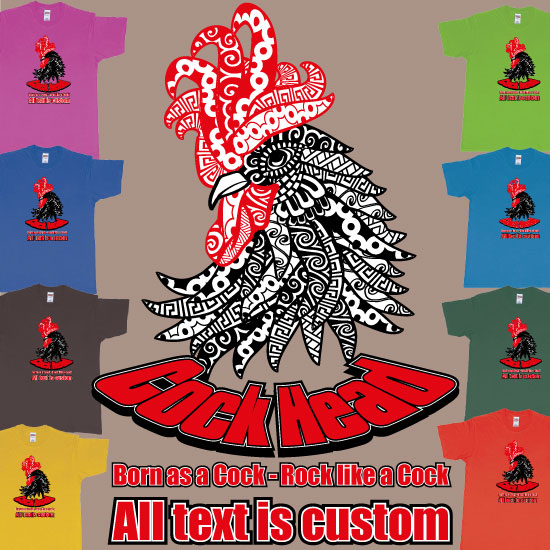 Custom tshirt design Rooster Zodiac Sign Cock Head T Shirt Custom Printing Birthday choice your own printing text made in Bali