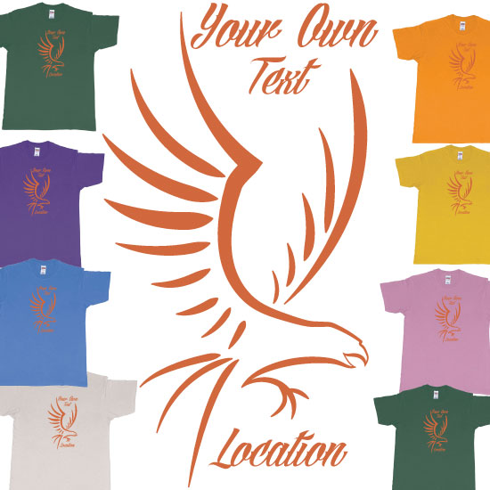 Custom tshirt design Custom Eagle Drawing Custom Text choice your own printing text made in Bali