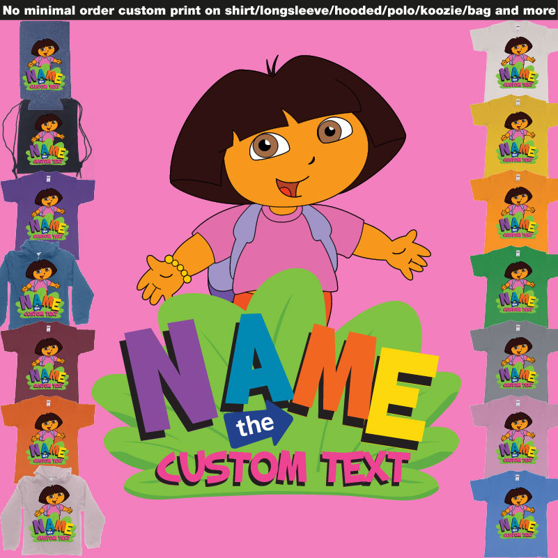 Dora The Explorer Giving Hug Custom Name And Text Design 01 Overview Design Garments