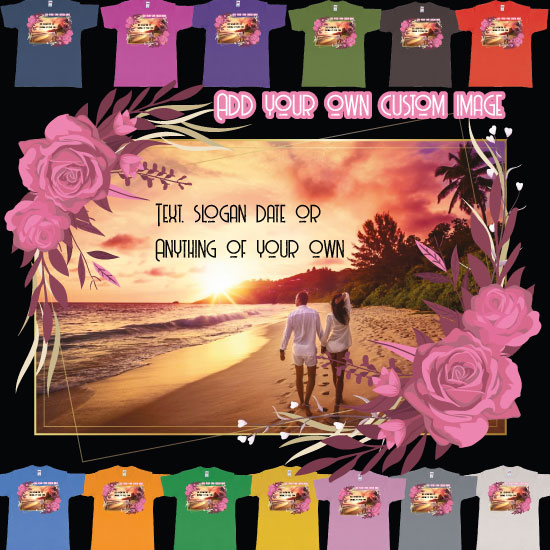 Flower Frame For Own Custom Image And Text Tshirt Design