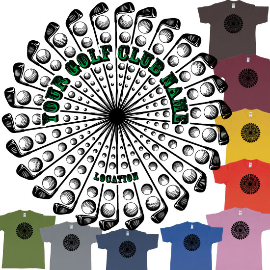 Custom tshirt design Golf Clubs Balls Mandala Cutoms Club Name and Location choice your own printing text made in Bali