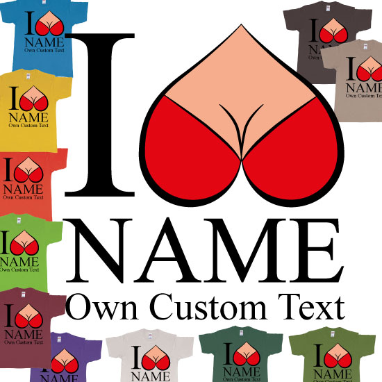 I Reversed Heart Boobs Custom Text Design Print