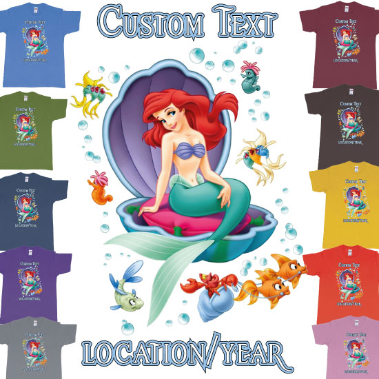 Custom tshirt design Little Mermaid Sitting in a Shell Custom Birthday Tshirt Design Bali choice your own printing text made in Bali