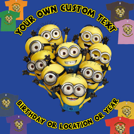 Custom tshirt design Minions Celebrating You for custom Occasion like Birthday Custom Teeshirt Bali choice your own printing text made in Bali