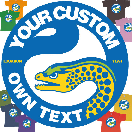 Custom tshirt design Parramatta Eels Own Custom Logo NRL Teeshirt Australia National Rugby League Quality Printing Bali choice your own printing text made in Bali