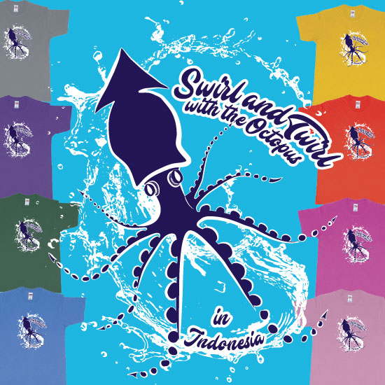 Swirl and Twirl with the Octopus in Indonesia Custom Teeshirt Bali