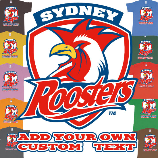 Custom tshirt design Sydney Roosters Custom NRL Tshirt Design choice your own printing text made in Bali