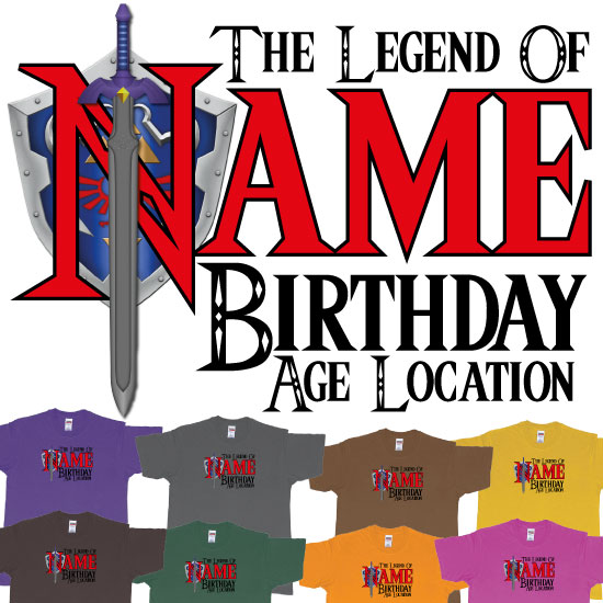 Custom tshirt design The Legend of Zelda Custom Birthday Teeshirt choice your own printing text made in Bali