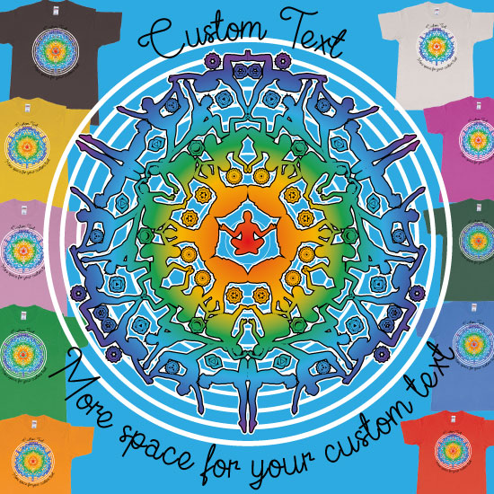 Custom tshirt design Yoga Mandala Vibrations Custom Tshirt Design custom print Bali choice your own printing text made in Bali