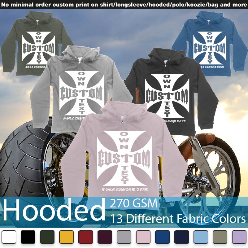 West Coast Choppers Logo Custom Design Printing Hooded Samples