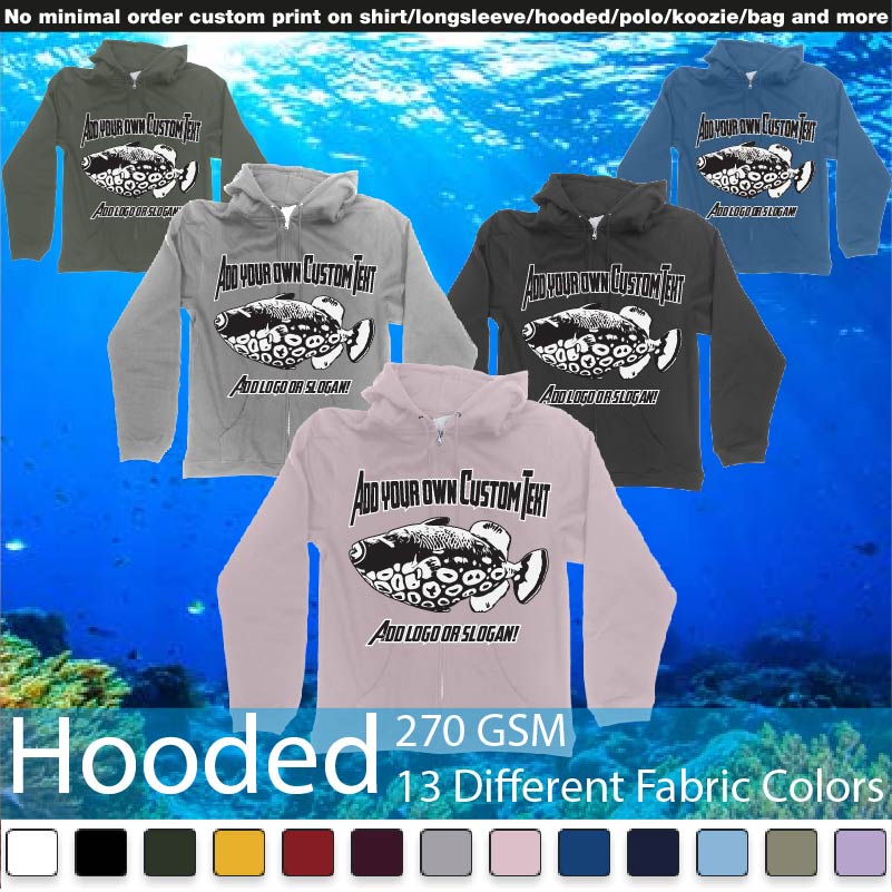 Titan Triggerfish Scuba Diving Bali Tshirt Hooded Samples