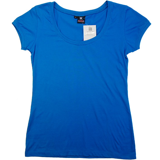 (L06G) Klipp Short - This smart looking t-shirt with short arms is a perfect cut to fit most women. The deep cut in the front makes a small logo on front really stand out. Relaxed, yet feminine fit. Ribbed collar and hemmed sleeves. As many clients have requested this style is now available also as a dress (L19G) Lady Style Klipp Dress - style shirt ready for your own custom printing in Bali