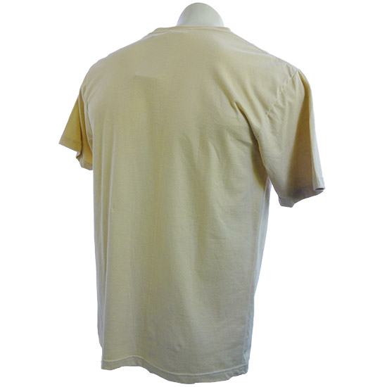 (T01S) T-shirt Standard in Fabric Color (2004) Sand in (210 GSM, 100% Cotton) Fabric ColorsStandard fabric for men shirtsFabric Specification100% Cotton210 Grams Per Square MeterPreshrunk materialThe fabric is preshrunk, but depending on the way you wash, the fabric might still have up to 2% of shrinkage more.