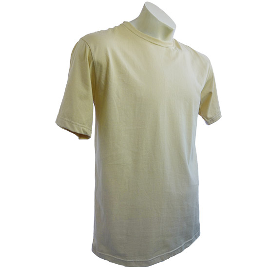 (T01S) T-shirt Standard in Fabric Color (2004) Sand in (210 GSM, 100% Cotton) Fabric ColorsStandard fabric for men shirtsFabric Specification100% Cotton210 Grams Per Square MeterPreshrunk materialThe fabric is preshrunk, but depending on the way you wash, the fabric might still have up to 2% of shrinkage more.