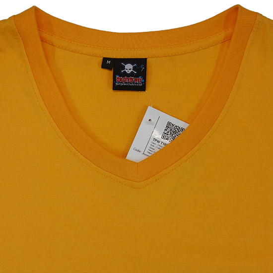 (T16S) Troy V-neck in Fabric Color (2052) Tangerine in (210 GSM, 100% Cotton) Fabric ColorsStandard fabric for men shirtsFabric Specification100% Cotton210 Grams Per Square MeterPreshrunk materialThe fabric is preshrunk, but depending on the way you wash, the fabric might still have up to 2% of shrinkage more.