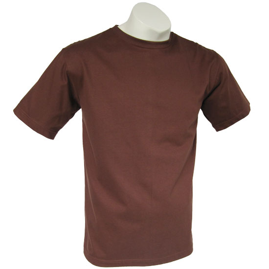 (T01S) T-shirt Standard in Fabric Color (2007) Brown in (210 GSM, 100% Cotton) Fabric ColorsStandard fabric for men shirtsFabric Specification100% Cotton210 Grams Per Square MeterPreshrunk materialThe fabric is preshrunk, but depending on the way you wash, the fabric might still have up to 2% of shrinkage more.